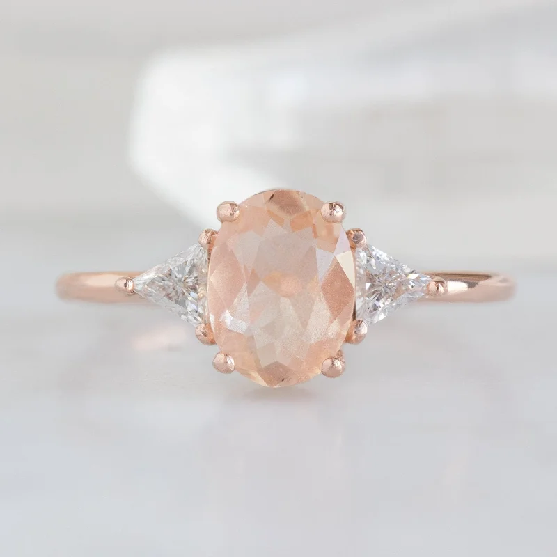 The Jade Ring | 0.95ct Oval Sunstone in 14K Rose Gold