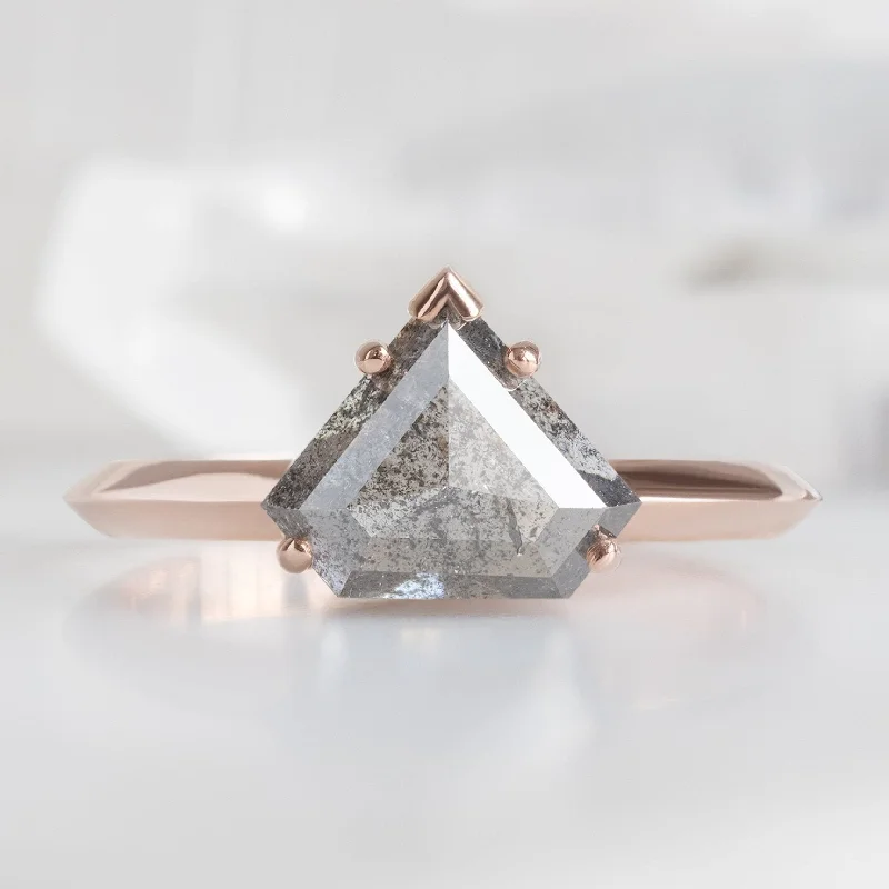 The Sage Ring | 2.16ct Shield Salt and Pepper Diamond in 14K Rose Gold