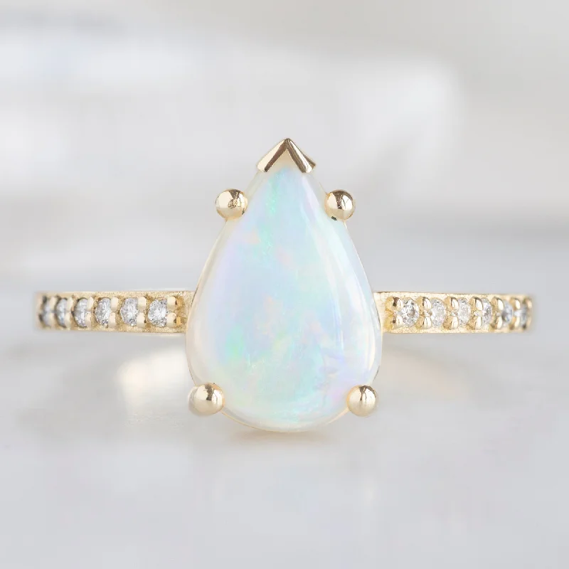 The Willow Ring | 1.15ct Pear Opal in 14K Yellow Gold