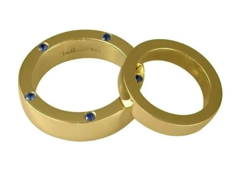 Ceylonese Sapphire ring set, Yellow Gold