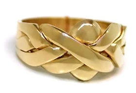 14K Yellow Gold 4 Band Puzzle Ring 4B141