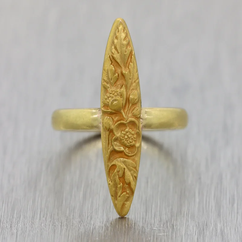 Exclusive Jewelry Sale – Sparkle For Less 1920's Antique Art Nouveau 18k Yellow Gold Flower Ring