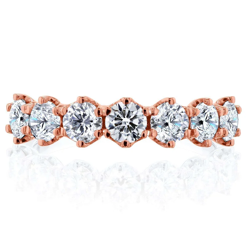 Make Every Moment Shine – Jewelry Discounts Available 7-Stone Prong Set Diamond Ring 1 1/4 Carat TW in 14k Rose Gold