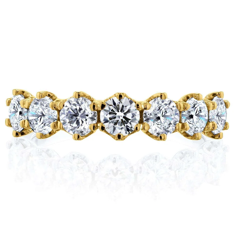 Exclusive Jewelry Sale Event – Shop Now 7-Stone Prong Set Diamond Ring 1 1/4 Carat TW in 14k Yellow Gold