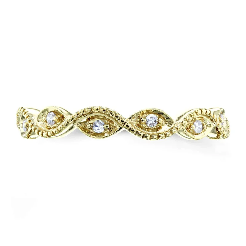 Your Dream Jewelry At Dream Prices Accent Diamond Stackable Braided Fashion Ring in 10k Yellow Gold