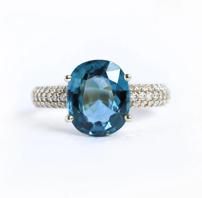 Blue Cushion Sapphire Ring