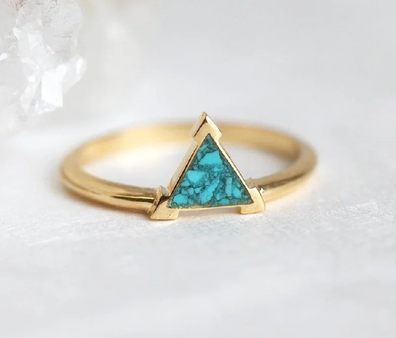 Grab Your Favorite Jewelry At The Lowest Prices Chrushed Turquoise Ring, Gold Turquoise Ring