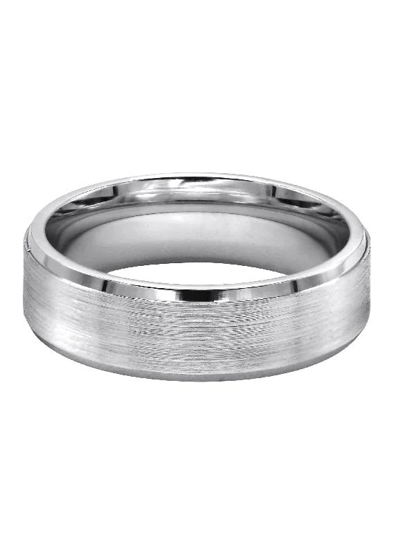 Mens Silver Plain Tungsten Style Ring | Appx 9.4 Grams