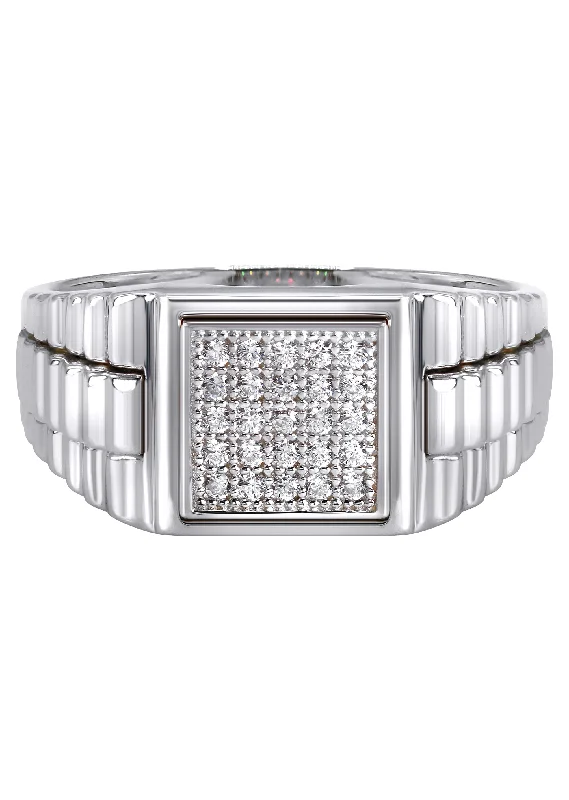 Mens Silver CZ Pinky Ring | Appx 5.2 Grams