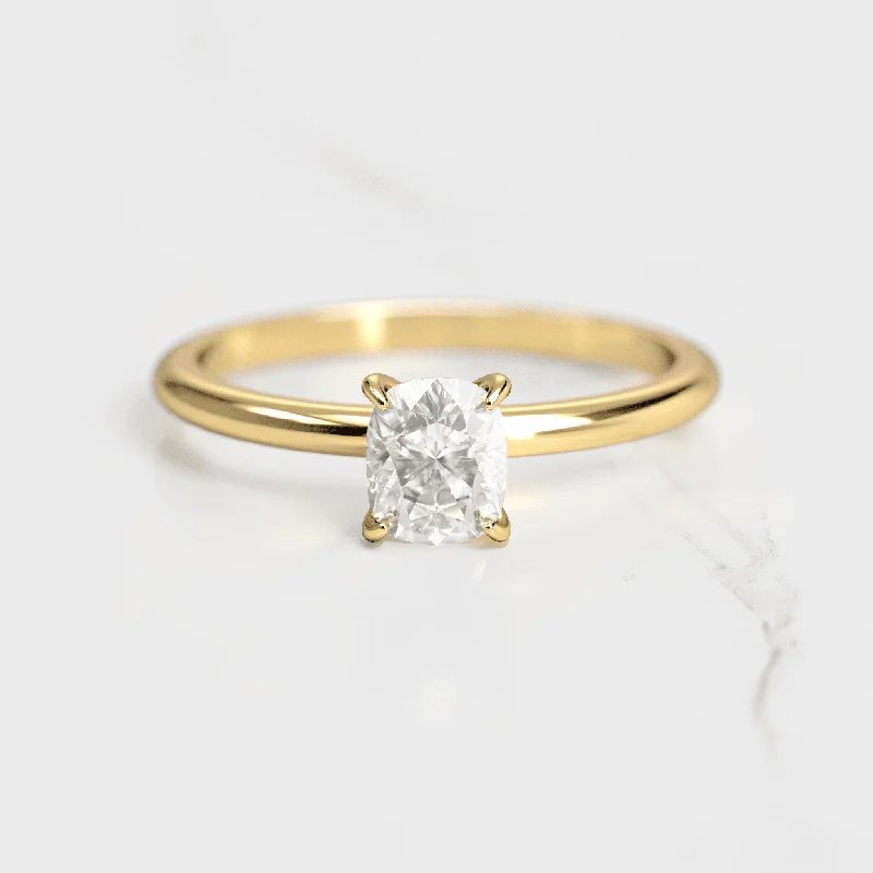 Get Ready To Sparkle – Special Jewelry Discounts Cushion Solitaire Moissanite Ring with 1ct moissanite