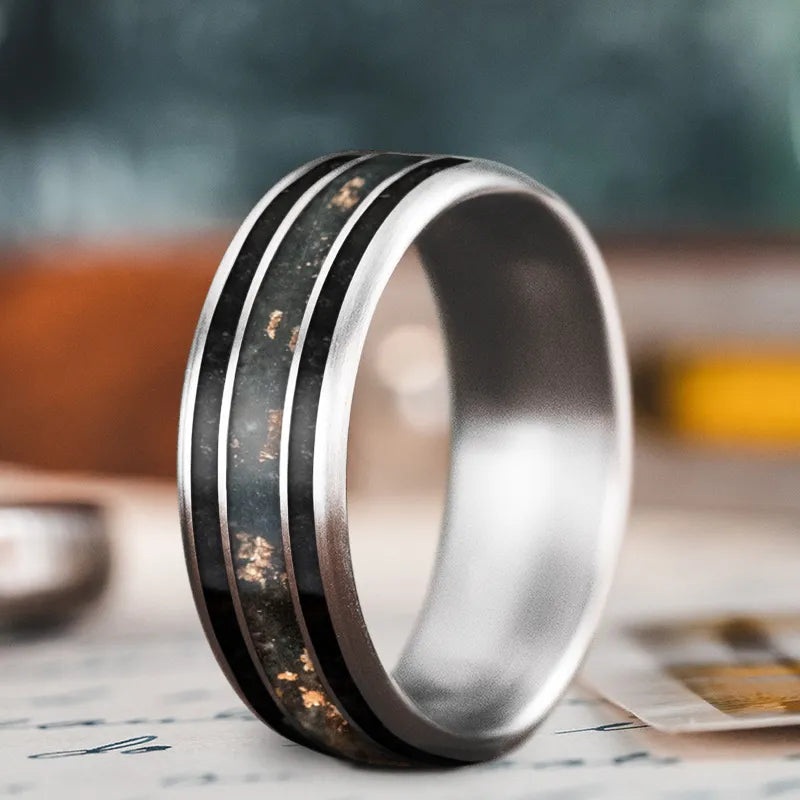 Upgrade Your Collection With Our Limited-Time Jewelry Sale Custom Design - 3-Inlay Wide Center Ring 3dkEG_cW6knXuR1K2EQe5uv4