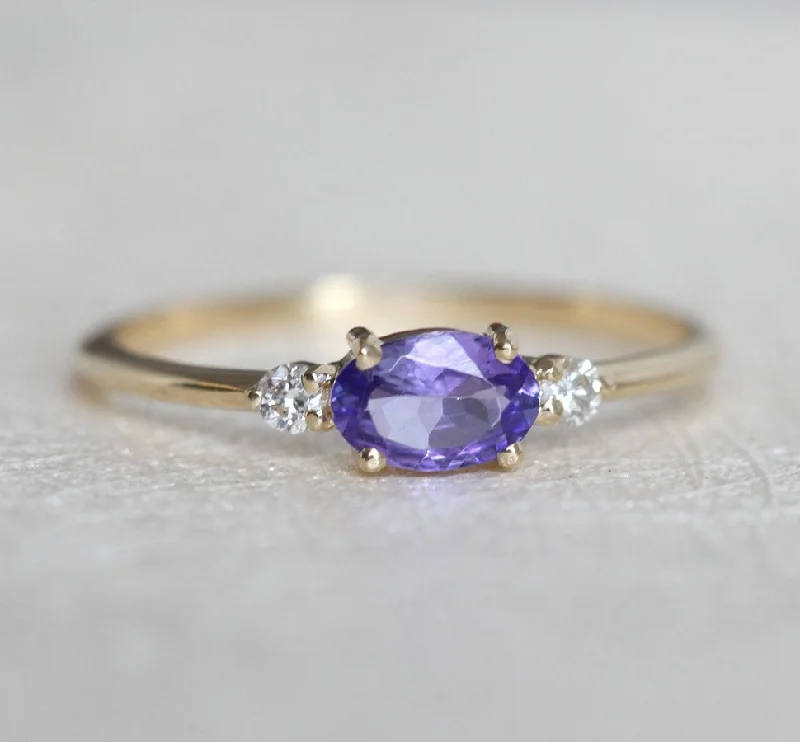 Premium Jewelry Now Available At Special Discounts Brittany Oval Tanzanite Ring With Accent Diamonds