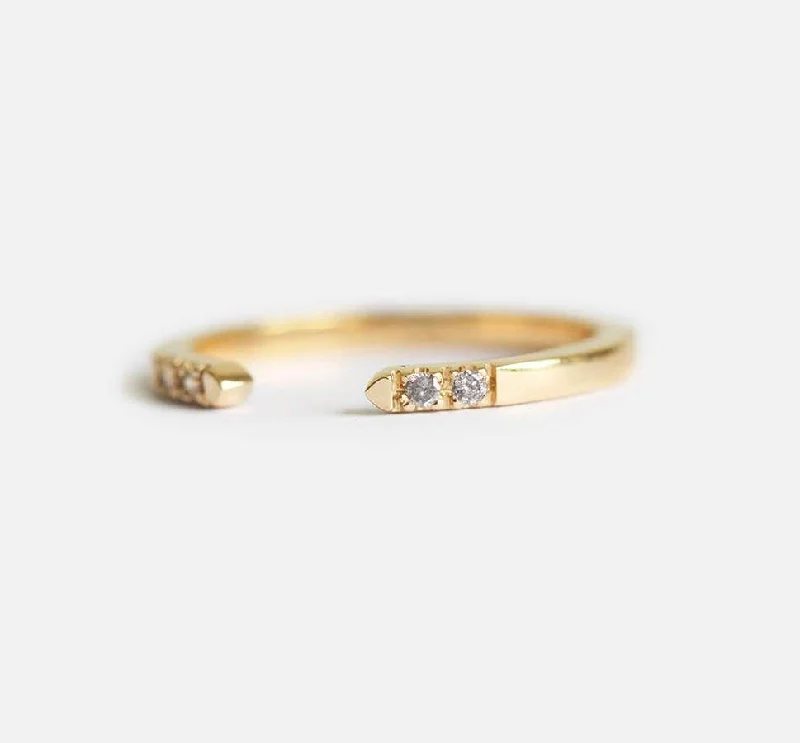 Jewelry Clearance Sale – Final Reductions Salt & Pepper Diamond Ring, 14K Gold Pave Ring