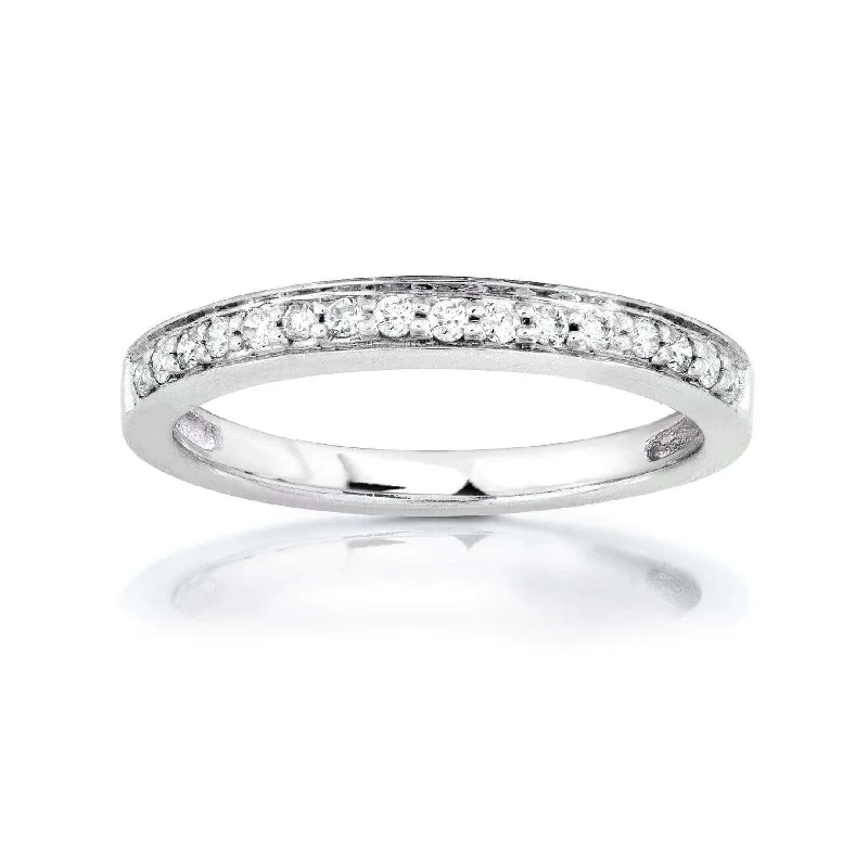 Handcrafted Jewelry Sale – Unique Designs At Low Prices Diamond Wedding Band 1/6 carat (ctw) in 14K White Gold