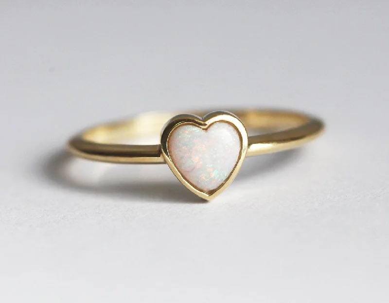 Lois Heart Opal Ring