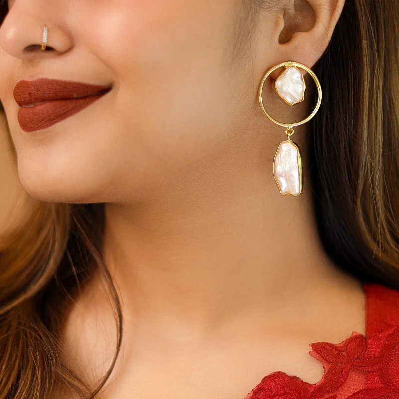 Golden Orbit Dual Baroque Earring