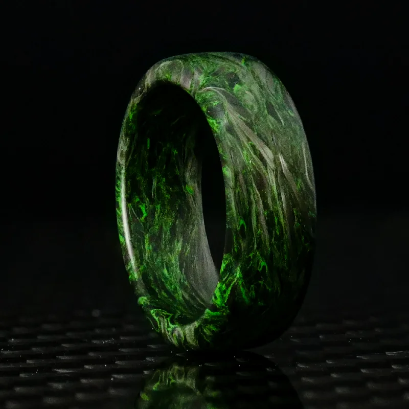 Exclusive Jewelry Offers – Shine For Less Green Burl Carbon Fiber Ring