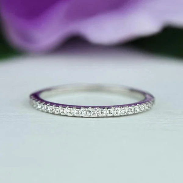 Classic Half Eternity Band - 10k Solid White Gold