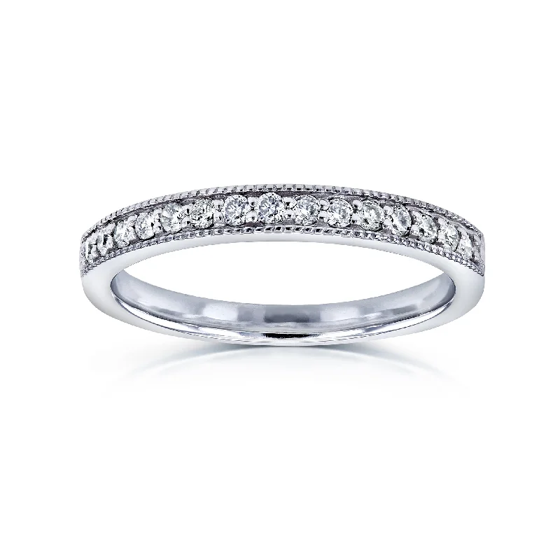 Elegant Jewelry, Affordable Luxury – Shop Now Milgrain Pave Diamond Womens Band 1/6ct.tw 14k White Gold