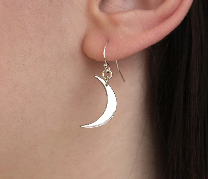 Glamorous Jewelry, Glamorous Deals – Shop Now Moon Earrings, Drop Crescent Earring Sterling Silver