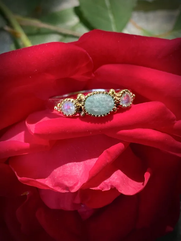 Amazonite & Moonstone Ring