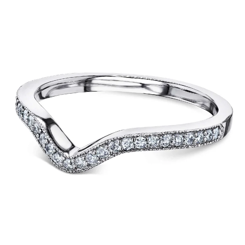 Get The Jewelry You Love At A Price You Love Vintage Diamond Curved Wedding Band 14k White Gold