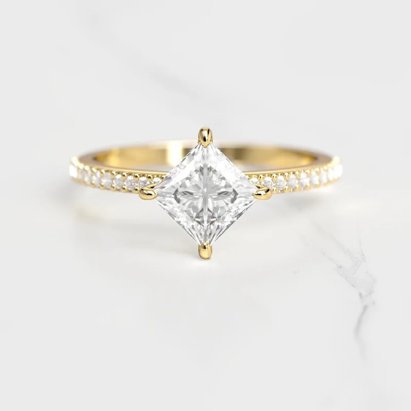 Jewelry Deals That Outshine The Rest Princess Half Pave Moissanite Ring