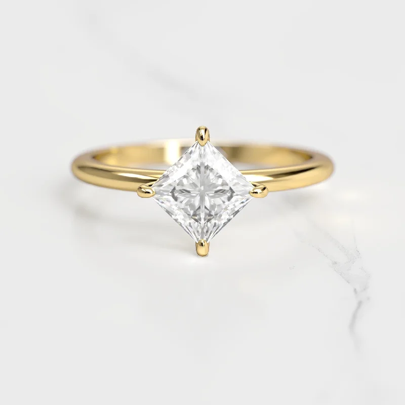 Stunning Statement Jewelry, Unbeatable Discounts Princess Solitaire Moissanite Ring