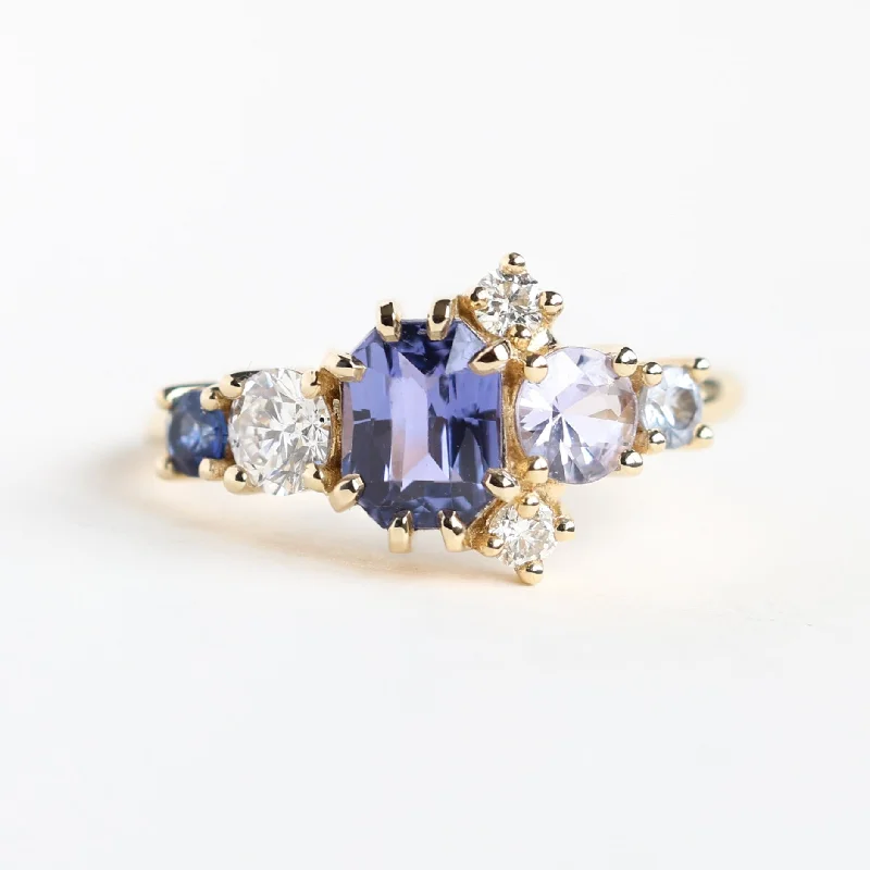 Jaylin Purple Sapphire Cluster Ring