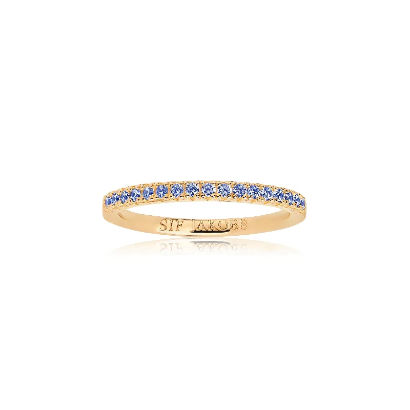 Ellera Gold Plated Ring w. Blue Zirconias