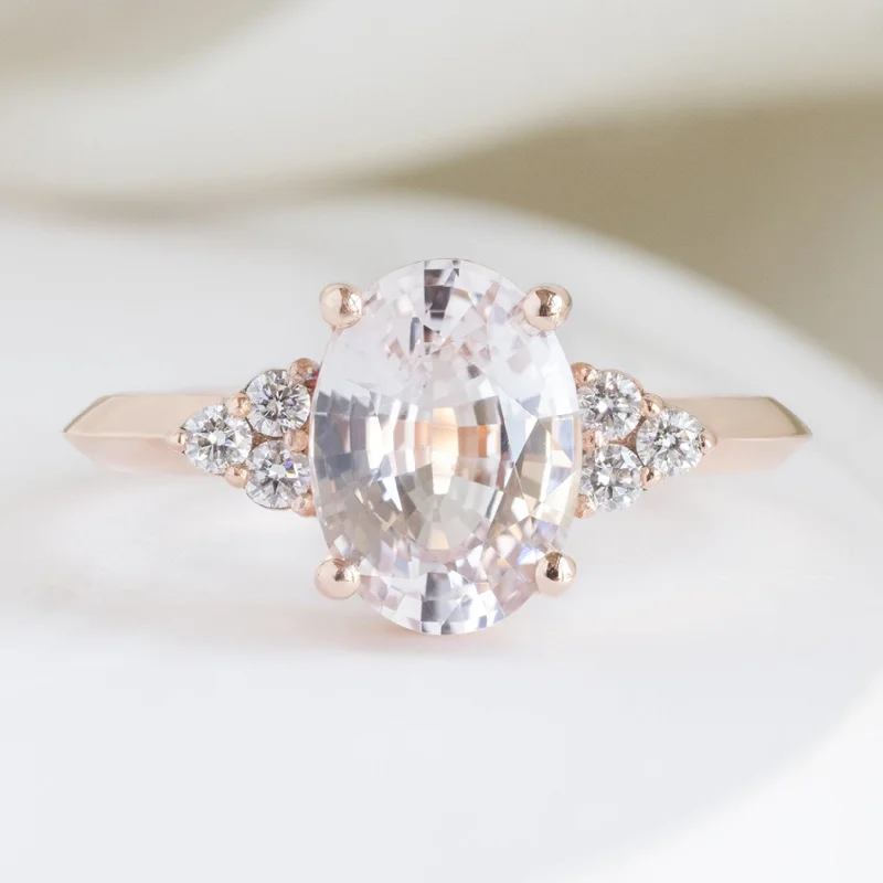 The Ivy Luxe | 2.12ct Oval Peach Sapphire in 18K Rose Gold