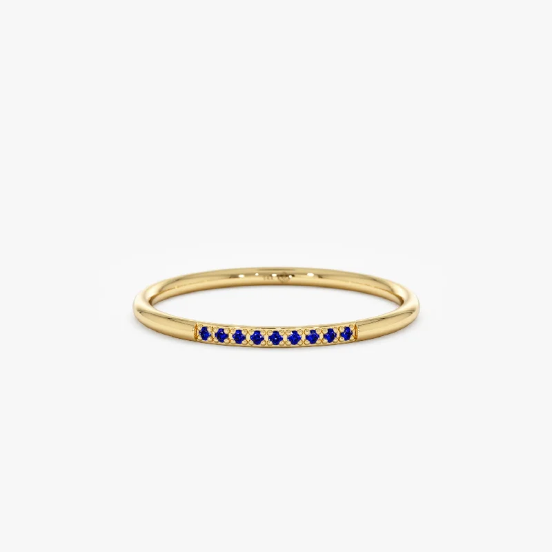 Thin Blue Sapphire Stacking Ring, Vanessa