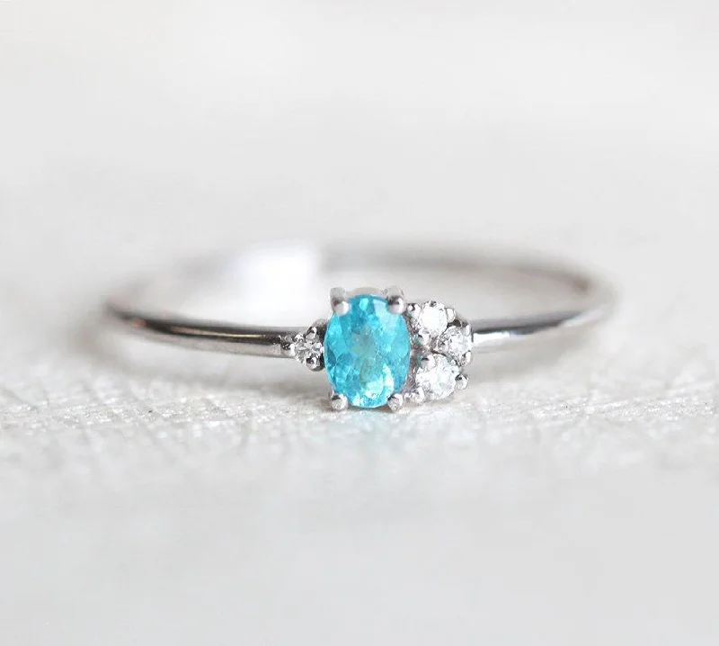 Sparkle More For Less – Jewelry Sale Happening Now Paraiba Tourmaline Ring, 14K Gold Diamond Ring