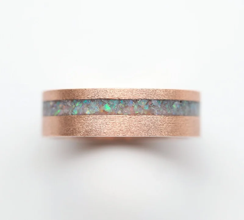 Special Jewelry Deals – Upgrade Your Collection Jean Unisex Australian Opal Inlay Band