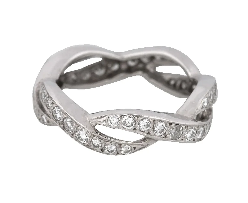 Limited-Time Offer On Elegant Jewelry Pieces Women's Modern 14K White Gold 1.05ctw Diamond Infinity Eternity Band Ring