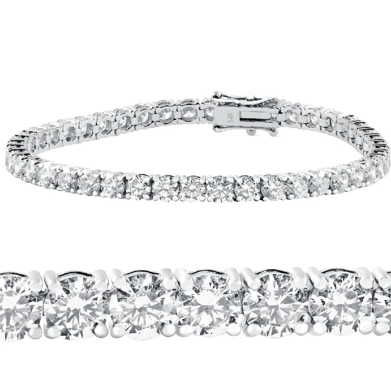 10 ct Diamond Tennis Bracelet 14k White Gold 7" Double Lock Clasp