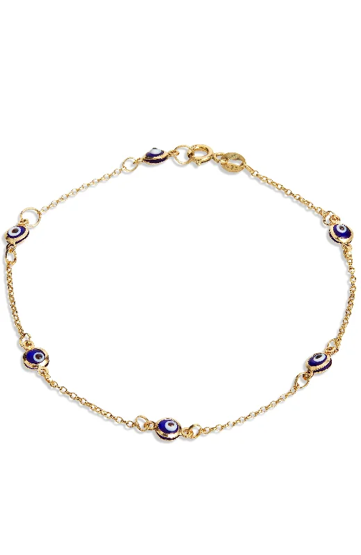 18K Gold Sterling Evil Eye