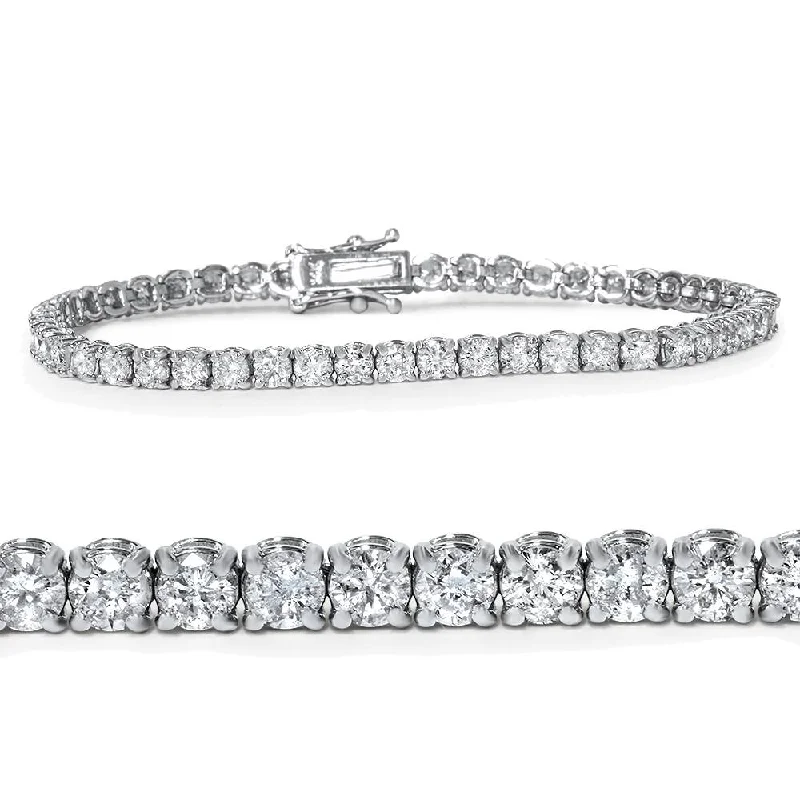 18K White Gold 4 Ct Diamond Tennis Bracelet 7"