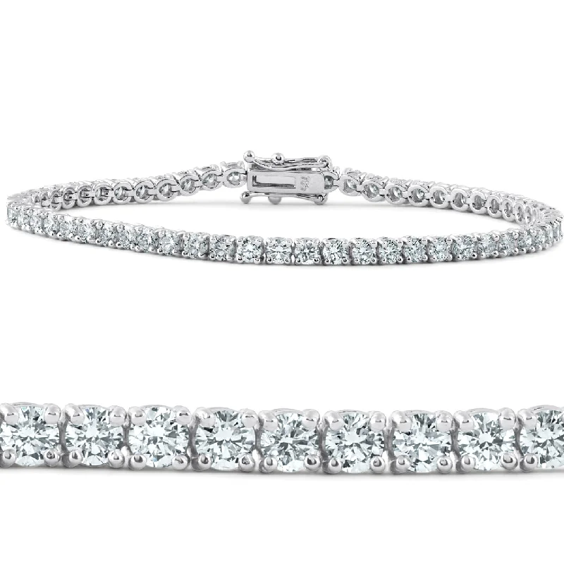 18k White Gold 5 Carat TW Lab Grown Diamond Tennis Bracelet 7"