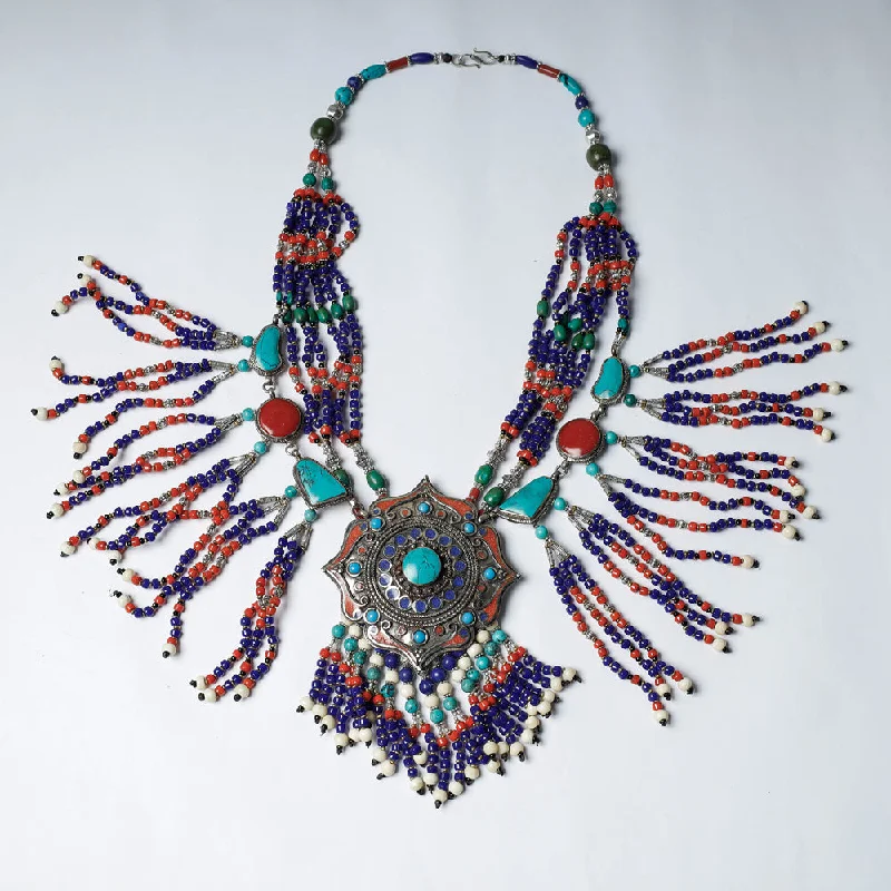 Ethnic Tribal Tibetan Beadwork Necklace from Himalayas