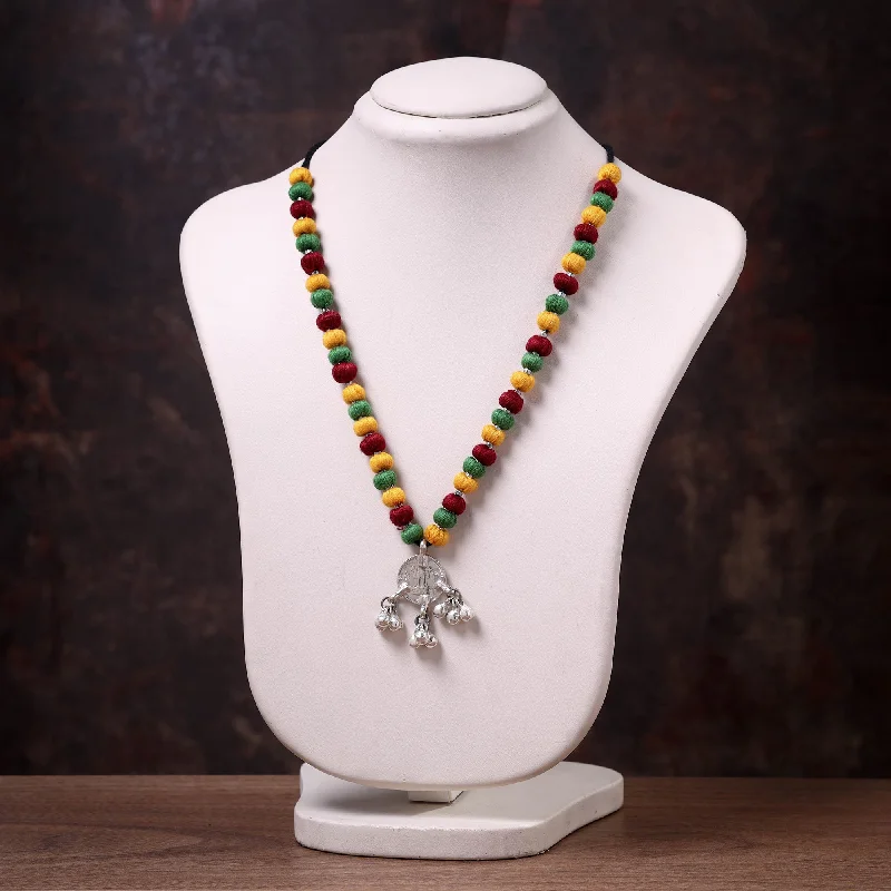 Lambani Thread & Bead Work Coin Pendant Necklace