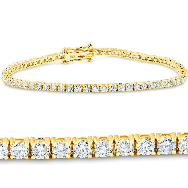 4 Ct. Diamond 18K Yellow Gold Round Cut Tennis Bracelet 7"