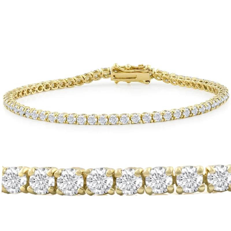 5ct Diamond Tennis Bracelet 18K Yellow Gold 7"