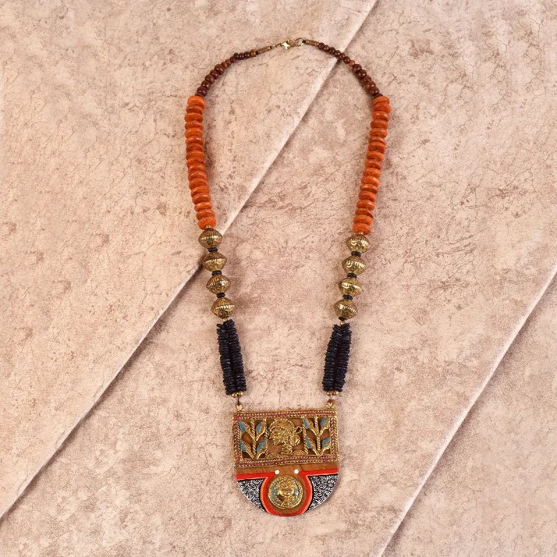 Queen of Hearts' Handcrafted Tribal Dokra Necklace