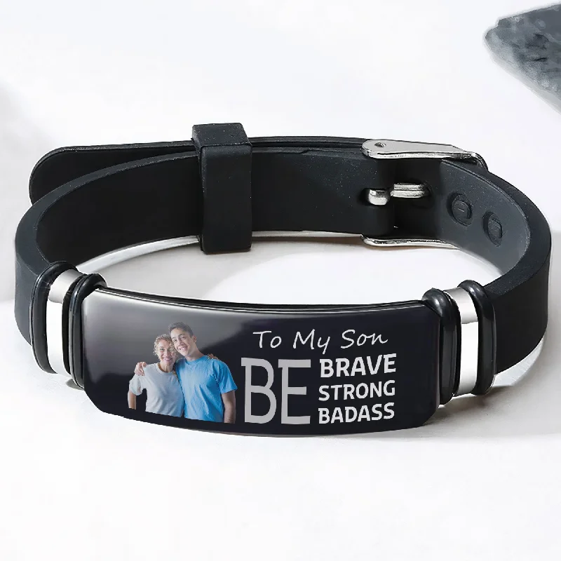 Gorgeous Jewelry, Limited-Time Savings Be Brave Be Strong Be Badass - Personalized Photo Bracelet