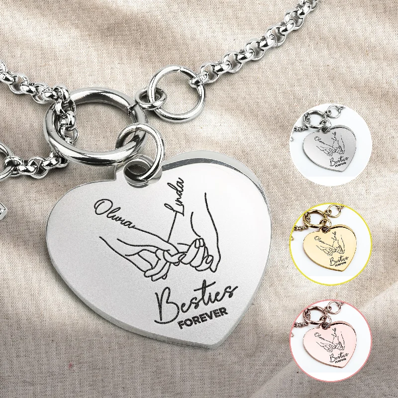 Limited-Time Jewelry Sale – Don't Miss These Deals Besties Forever - Personalized Heart Bracelet