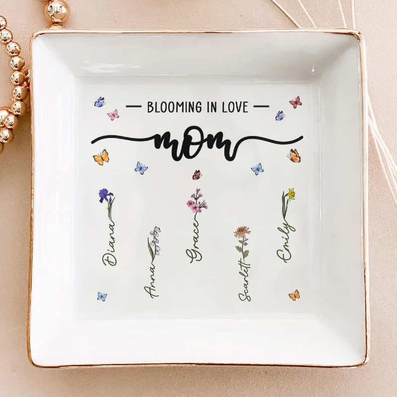 Affordable Luxury Jewelry For Every Occasion Blooming In Love Mom's Garden - Personalized Jewelry Dish