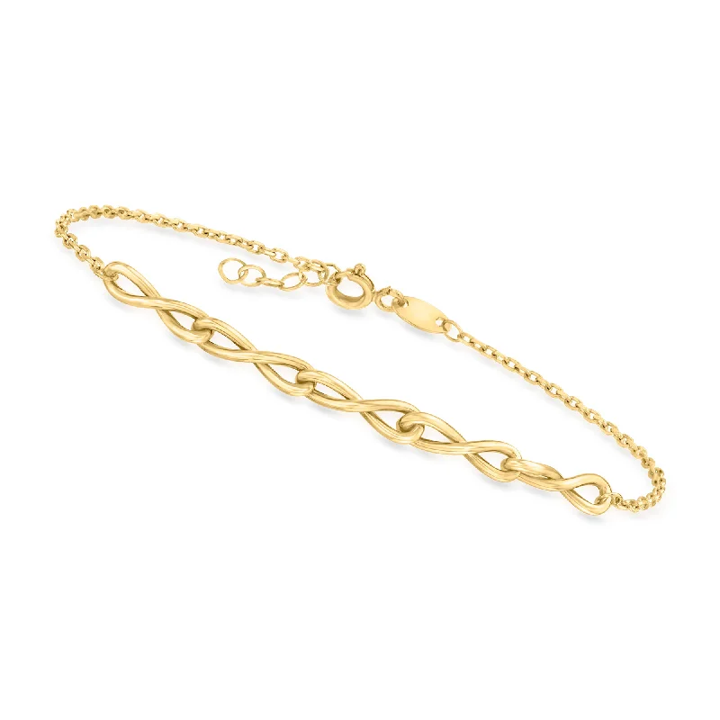 Canaria 10kt Yellow Gold Twisted Infinity-Link Bracelet