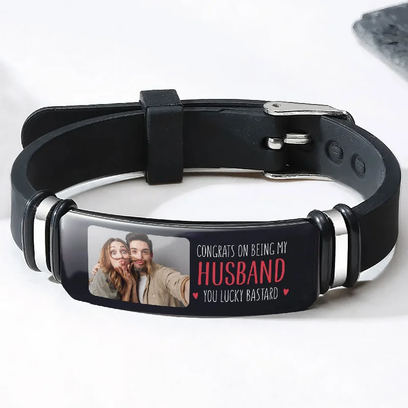 Dazzle With Discounts – Shop Jewelry On Sale Congrats On Being My Husband/ Boyfriend  - Personalized Photo Bracelet