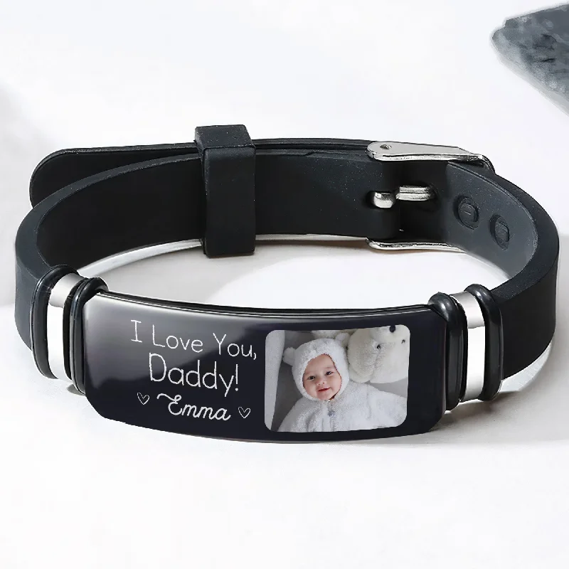 Fashion-Forward Jewelry At Incredible Prices Custom I Love You Daddy Father's Day Gift - Personalized Photo Bracelet